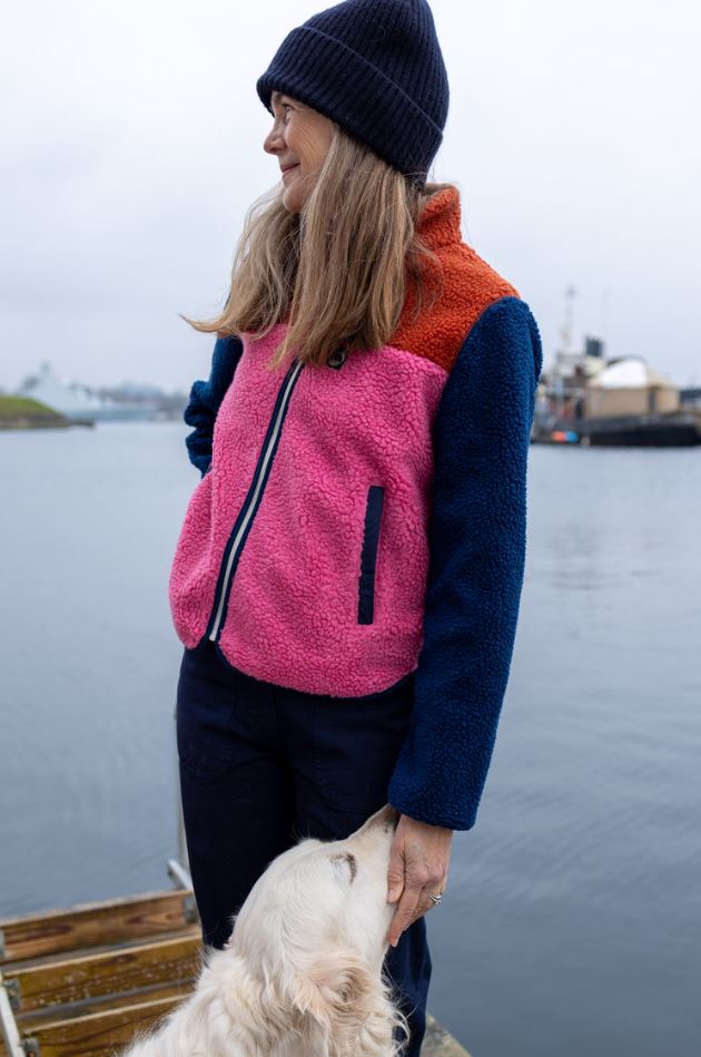 Jacke - Danebirk Fleece Zip-Up Chili/Soft Cherry/Dark Navy