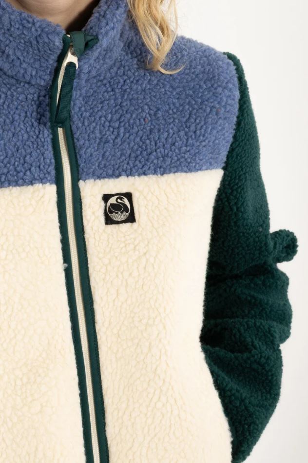 Jacke - Danebirk Fleece Zip-Up Canard/Porcelaine/Light Beige