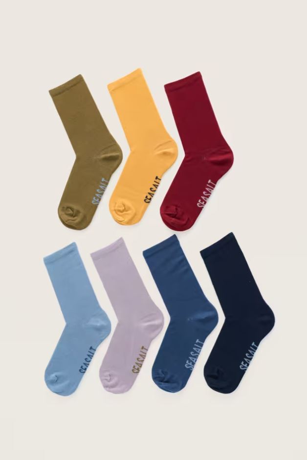 Socken-Box - Gift Box of 7 Women's Arty Socks Plain - Symbol Mix