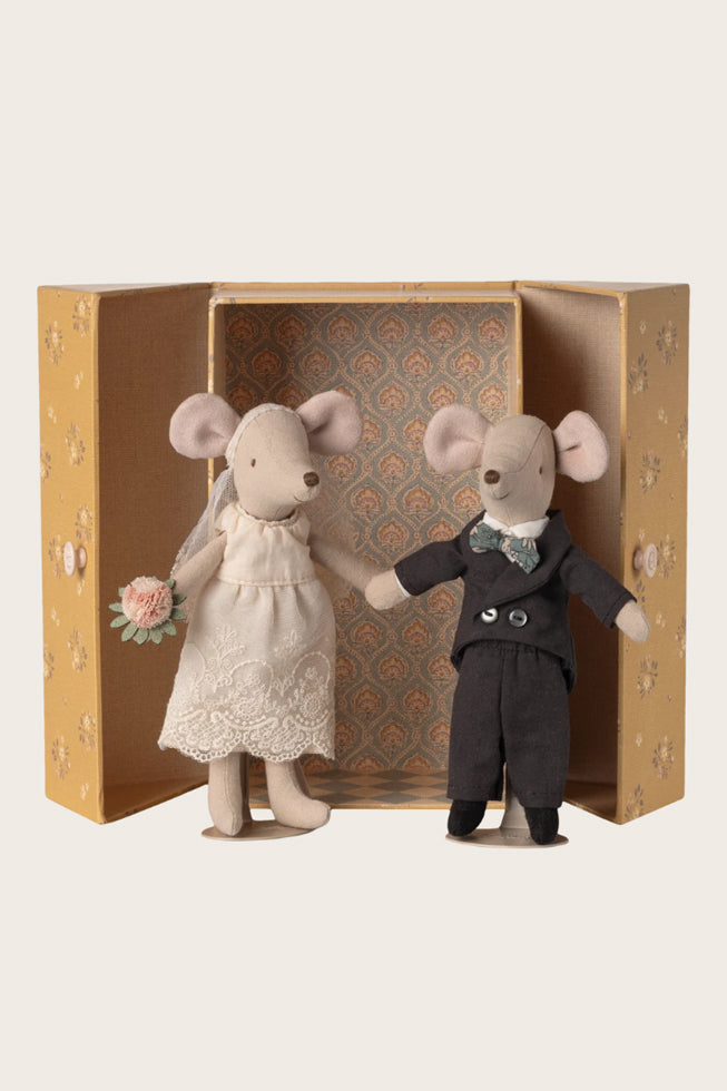 Brautpaar - Hochzeitsmäuse Paar in Box - Braut und Bräutigam - Mama und Papa