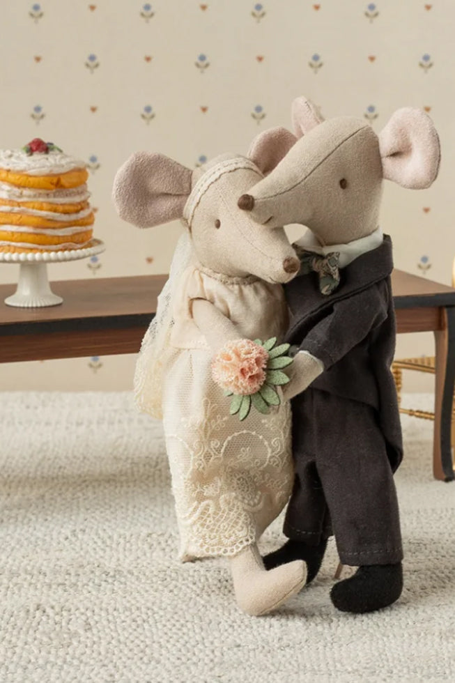 Brautpaar - Hochzeitsmäuse Paar in Box - Braut und Bräutigam - Mama und Papa