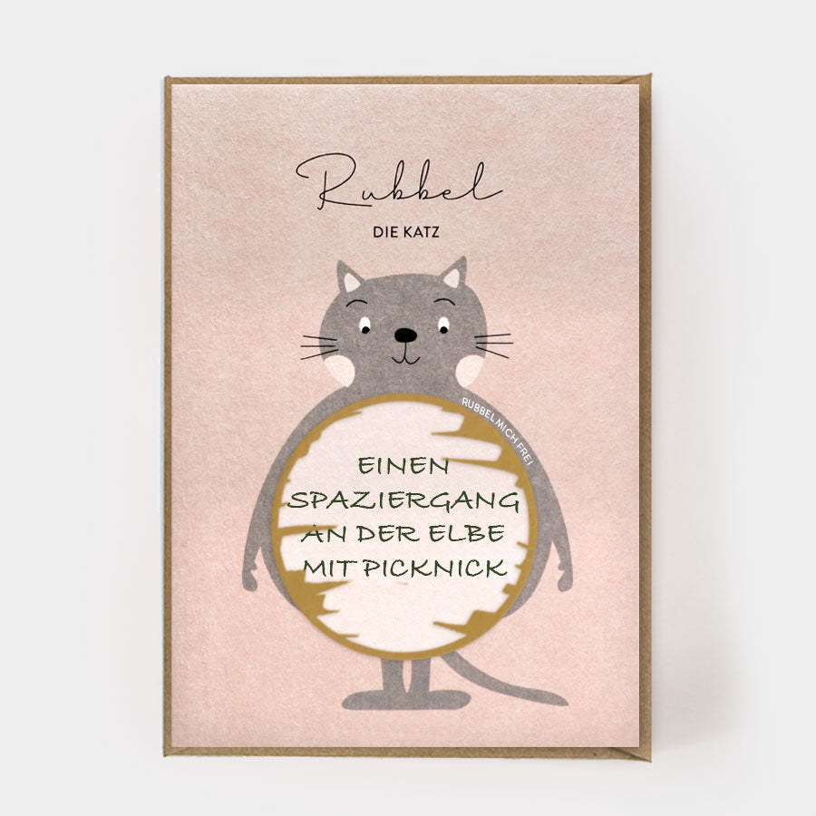 Postkarte - Rubbel die Katz- Klappkarte - Rubbelkarte