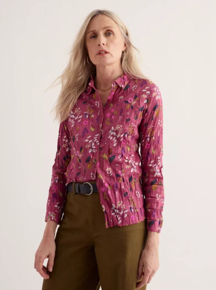 Bluse - Larissa Shirt - Flora Study Rosa