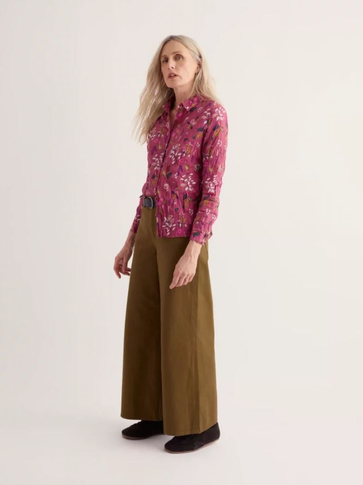 Bluse - Larissa Shirt - Flora Study Rosa