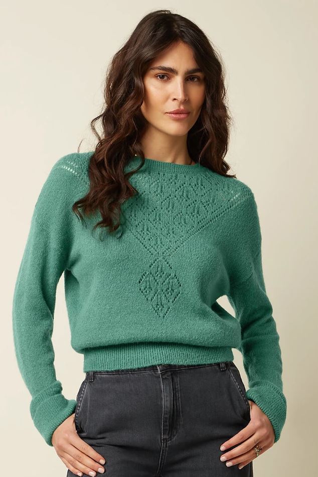 Pullover - Mauve Top Farfalle - Fir Green