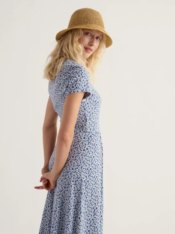 Kleid - Pier View Dress - Bunched Cornflowers Dark Voyage