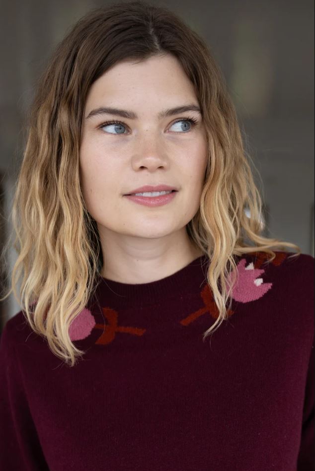 Pullover - Danevibe Merino Wool Sweater Dark Wine FLOWER