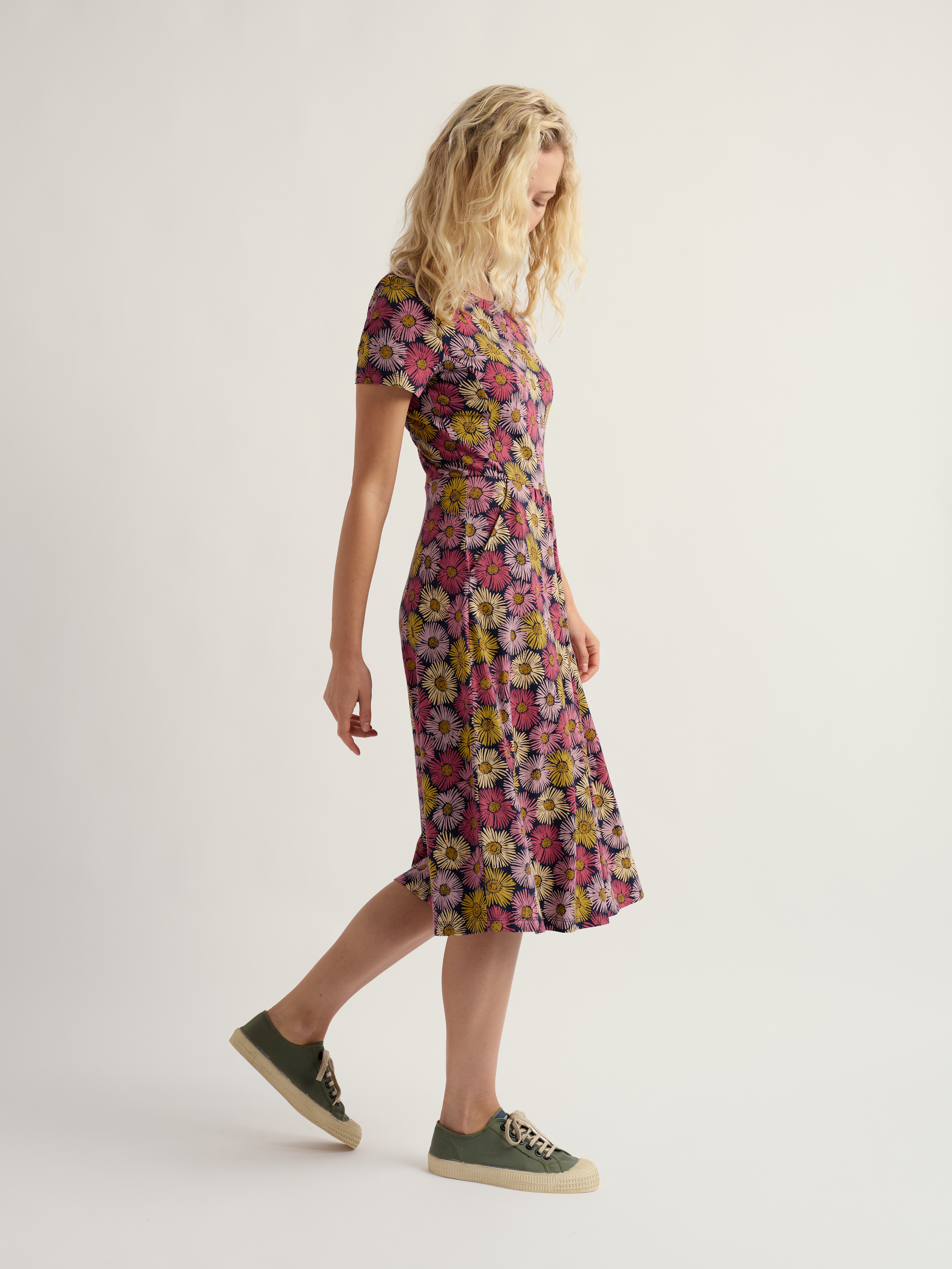 Kleid - S/S April Dress - Painted Asters Maritime