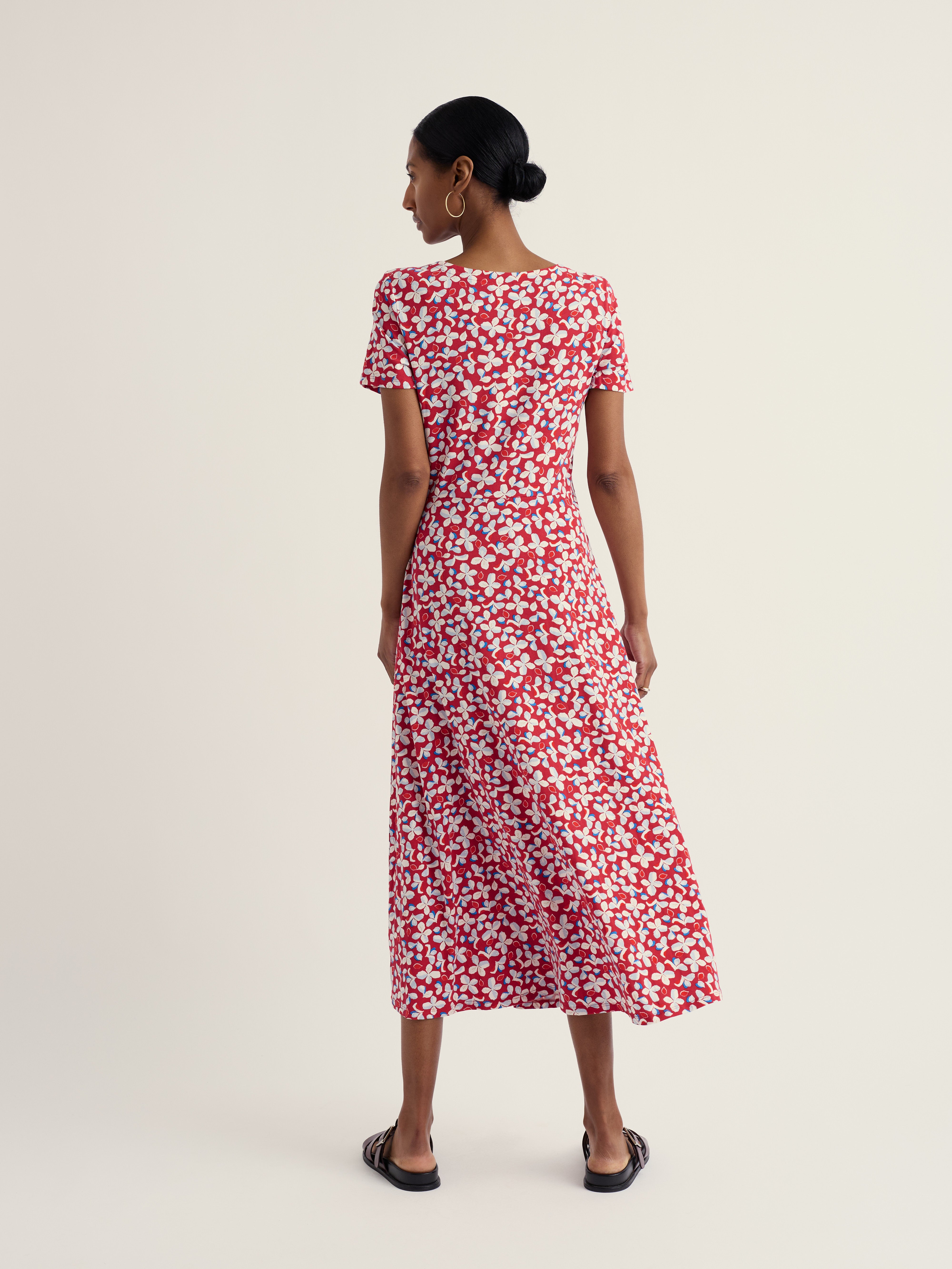 Kleid - S/S Veronica Dress - Posy Press Boat Red