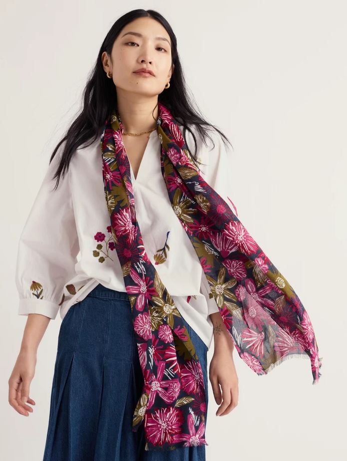Schal - Pentillie Scarf - Sketchbook Blooms Rosa
