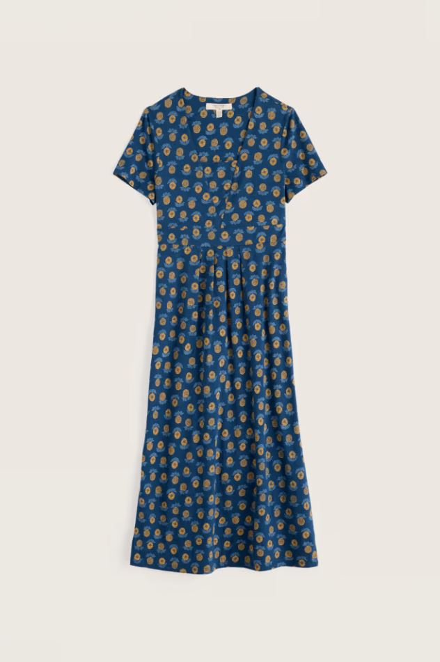 Kleid - S/S Seed Packet Dress - Marigold Sketch Marine