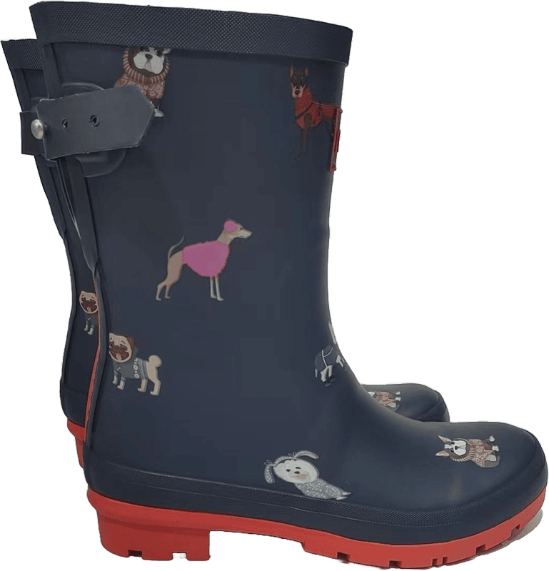Gummistiefel – Dogs – Hunde – Dunkelblau-Rot