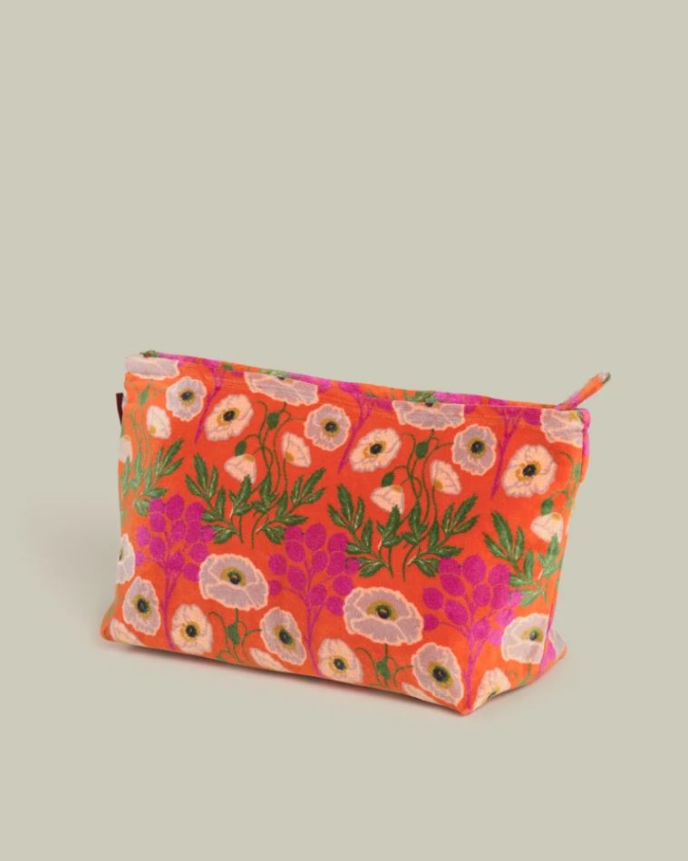 Tasche - Les Touristes - Velvet Wash Bag - Poppy Orange