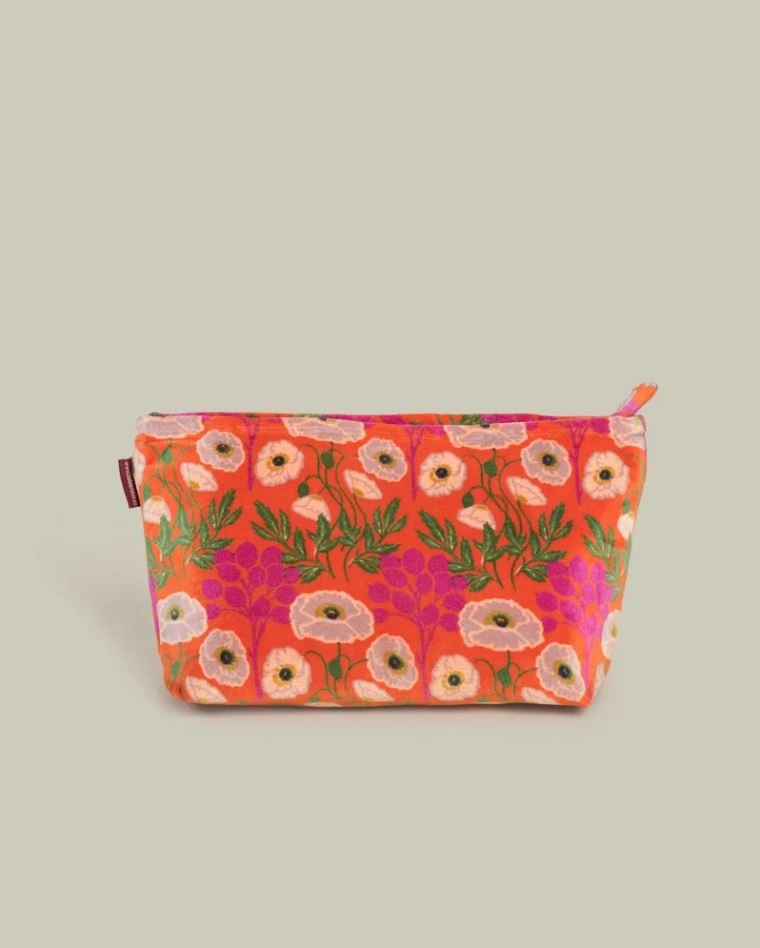 Tasche - Les Touristes - Velvet Wash Bag - Poppy Orange