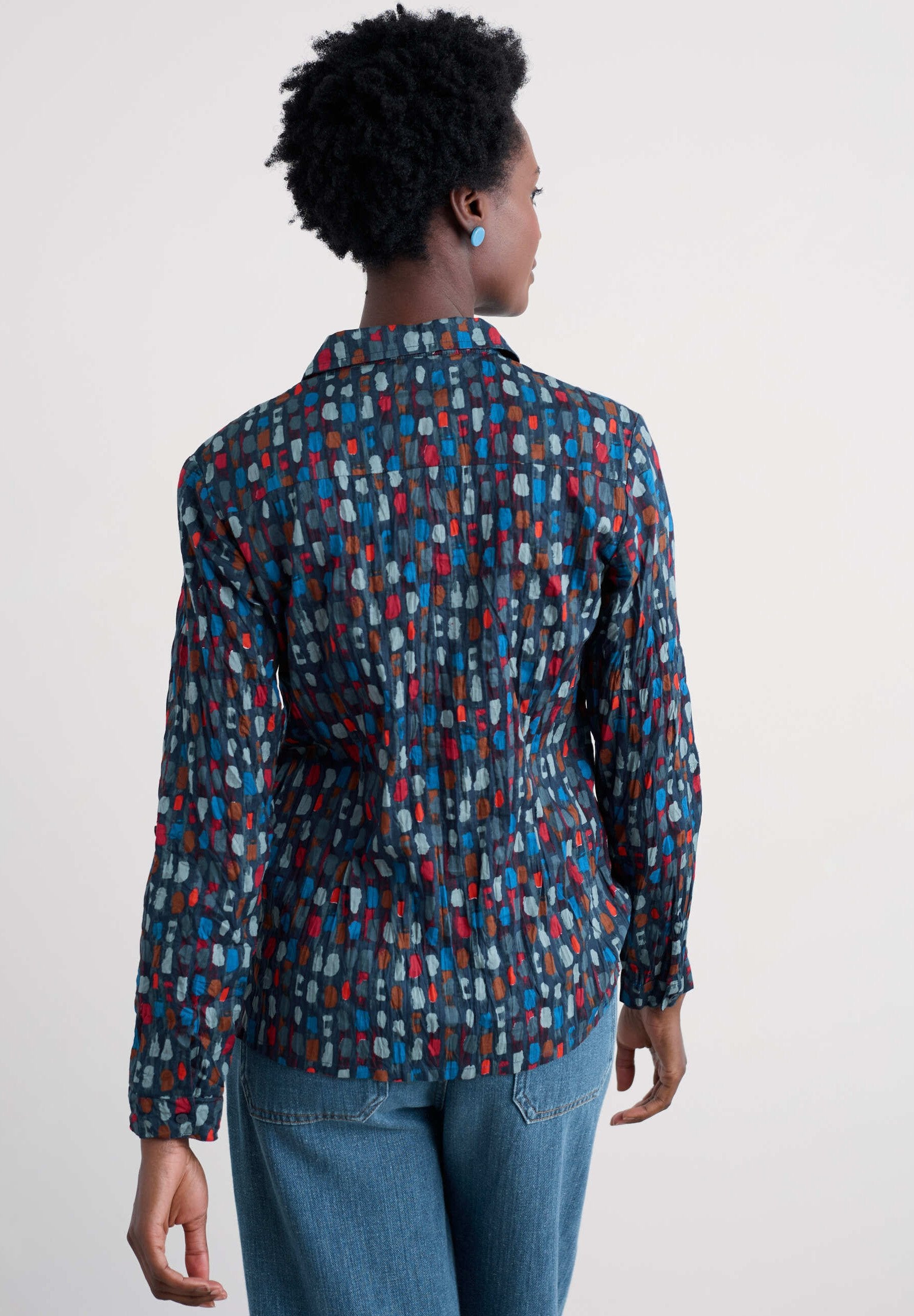 Bluse - Larissa Shirt - Dye Strokes Dark Lugger