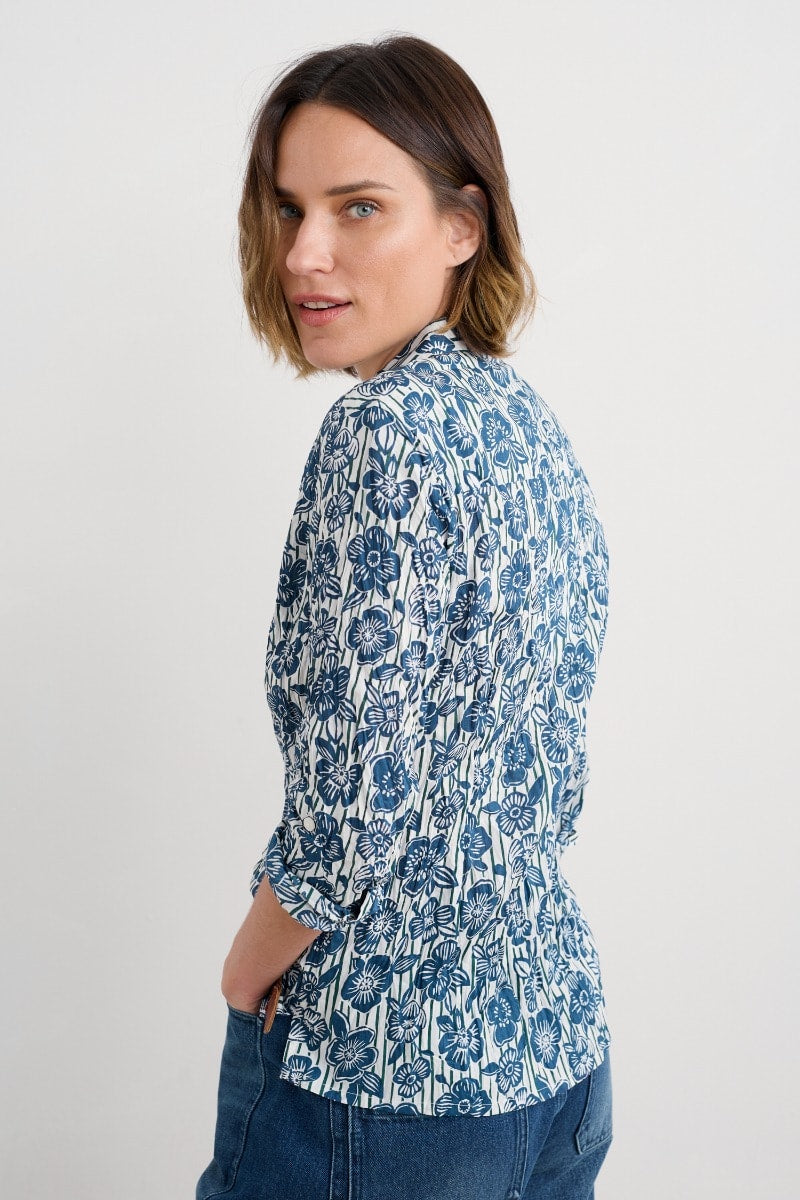 Bluse - Larissa  Shirt - Floral Imprint Chalk