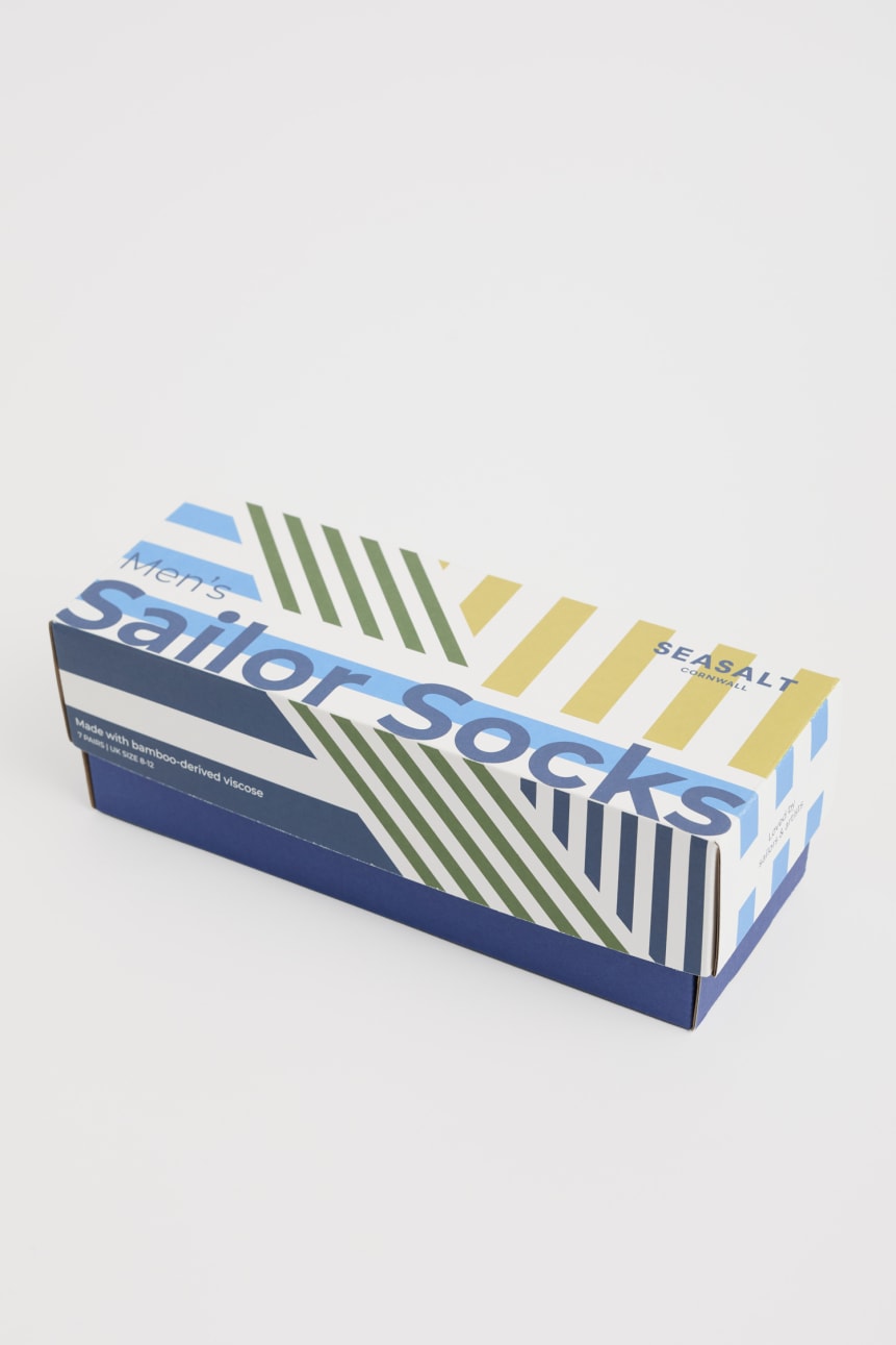 Sockenbox  - Gift Box of 7 Men's Sailor Socks - Wennac Mix