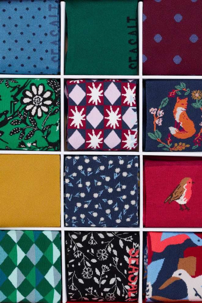 Socken - Advent Calendar of 12 Women’s Seasalt Socks - Holly Mix