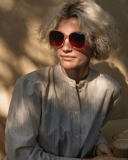 Sonnenbrille - Butterfly - beige