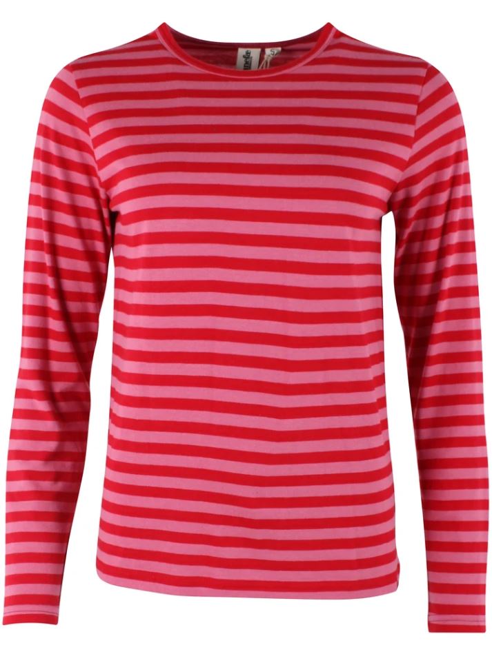 T-Shirt - Danejubii Modal Tee Dark Red/Soft Cherry