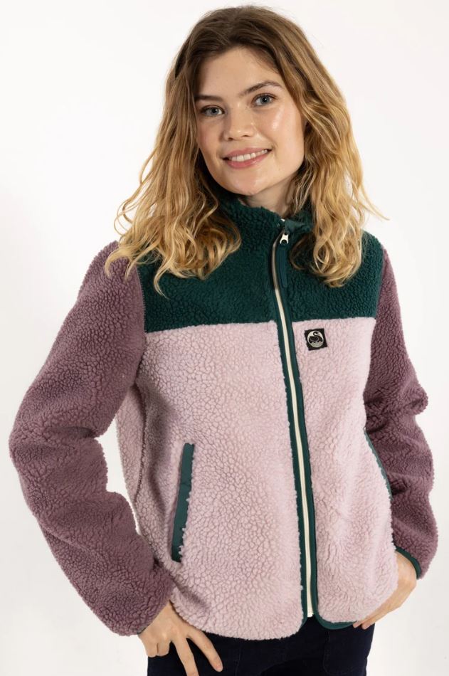 Jacke - Danebirk Fleece Zip-Up Canard/Cold Pink/Grey Plum