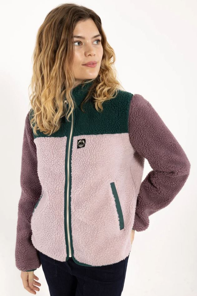 Jacke - Danebirk Fleece Zip-Up Canard/Cold Pink/Grey Plum