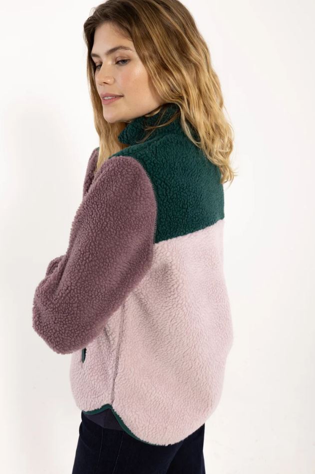 Jacke - Danebirk Fleece Zip-Up Canard/Cold Pink/Grey Plum