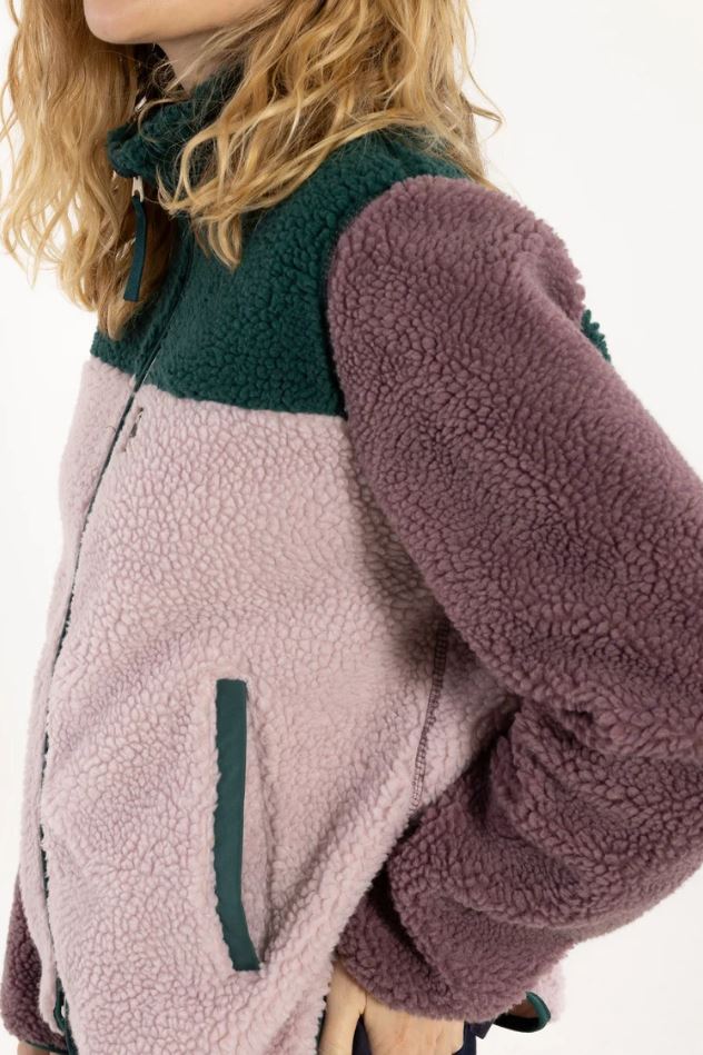 Jacke - Danebirk Fleece Zip-Up Canard/Cold Pink/Grey Plum
