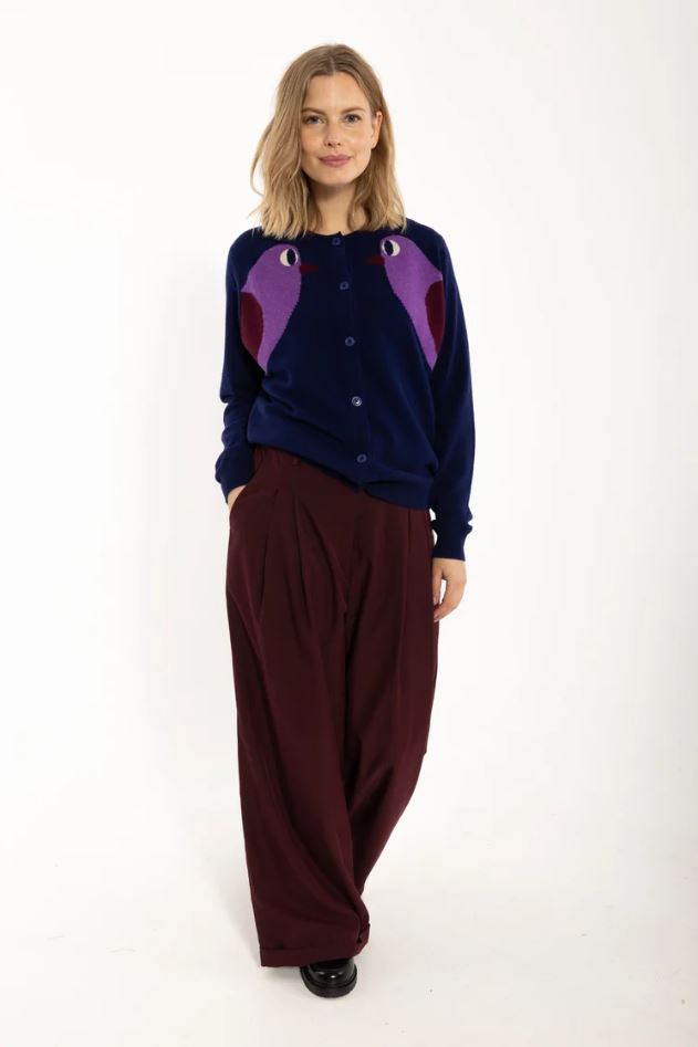 Strickjacke - Danelife Merino Wool Cardigan Deep Blue BIRD