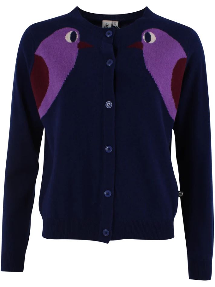 Strickjacke - Danelife Merino Wool Cardigan Deep Blue BIRD