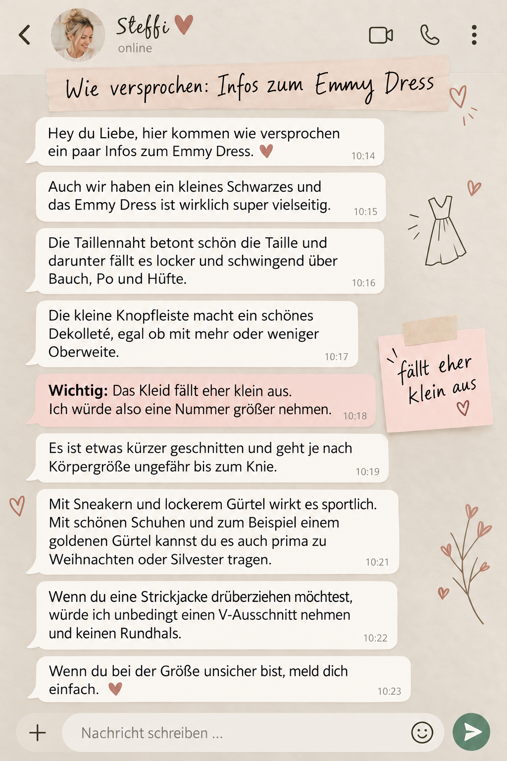 Emmy Dress – Beratungszettel von Heimatliebe
