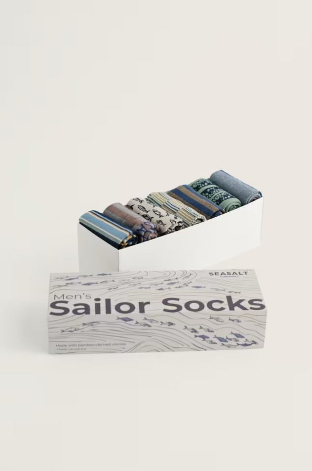 Herren-Socken - Men's Sailor Socks Box of 7 Creatures - Seastorm Mix