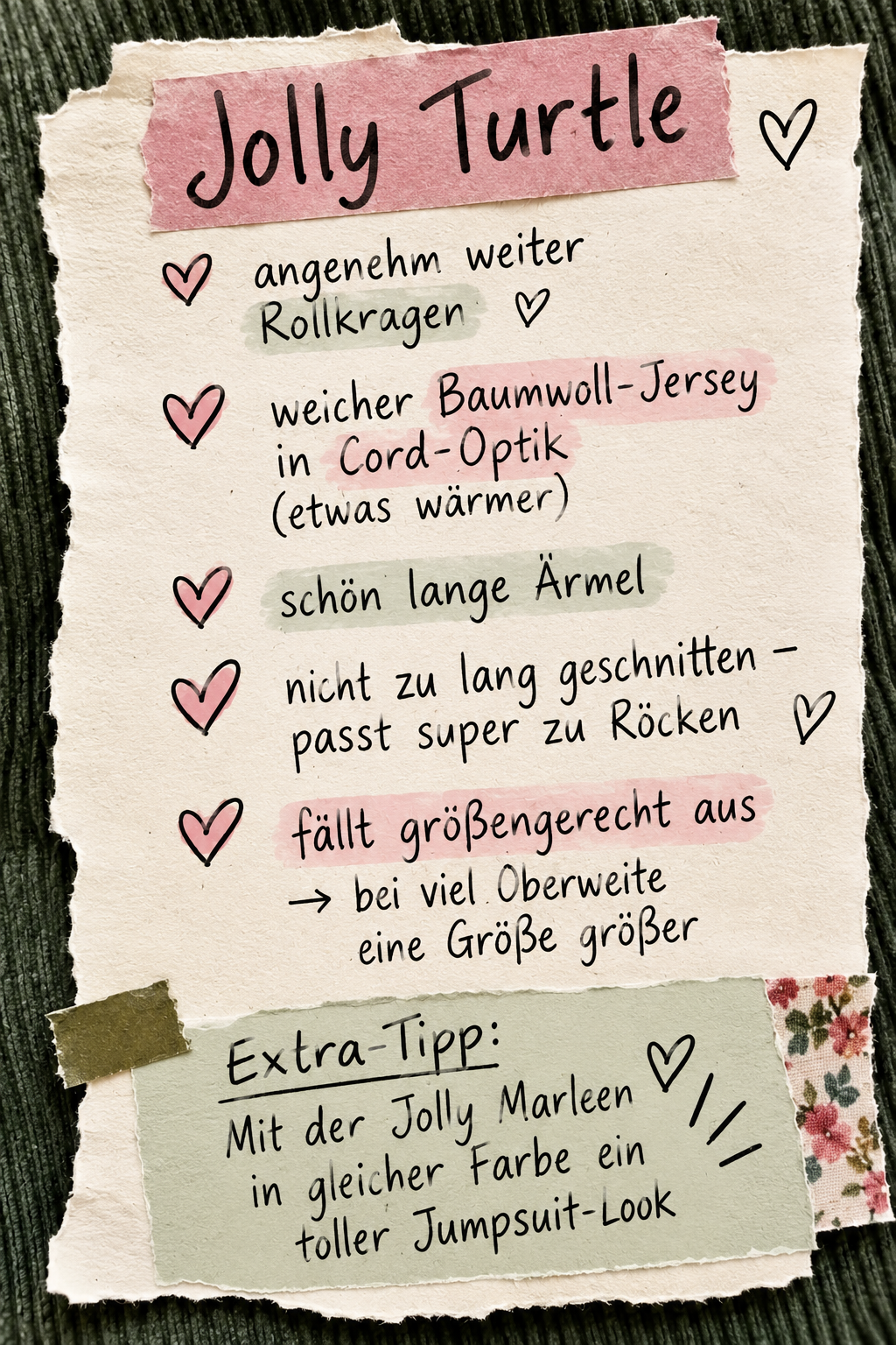 Jolly Turtle – Notizzettel von Heimatliebe
