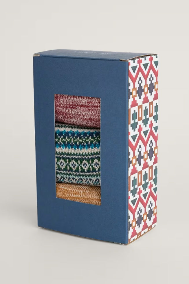 Sockenbox - Women's Bloomin Good Box of 3 Fair Isle Landmark Mix