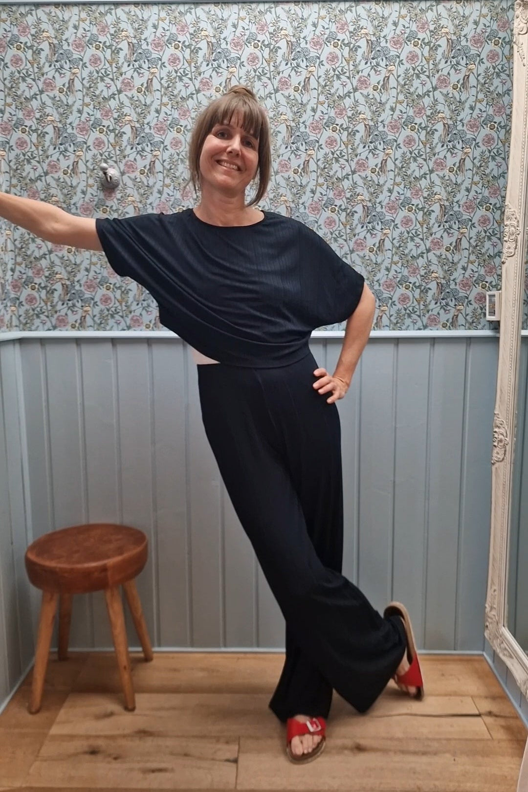 Hose - Lou - ribbed black