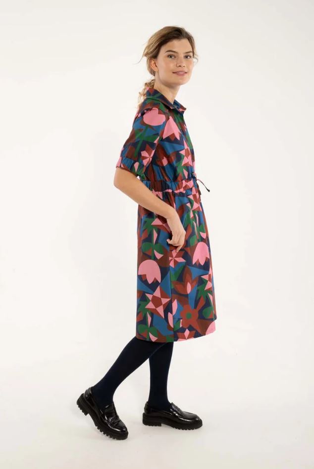 Kleid - Danesusanne Poplin Dress Ocean Blue GEOFLEUR