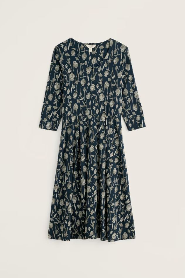 Kleid - 3/4 Pier View Dress - Lino Seedpods Maritime