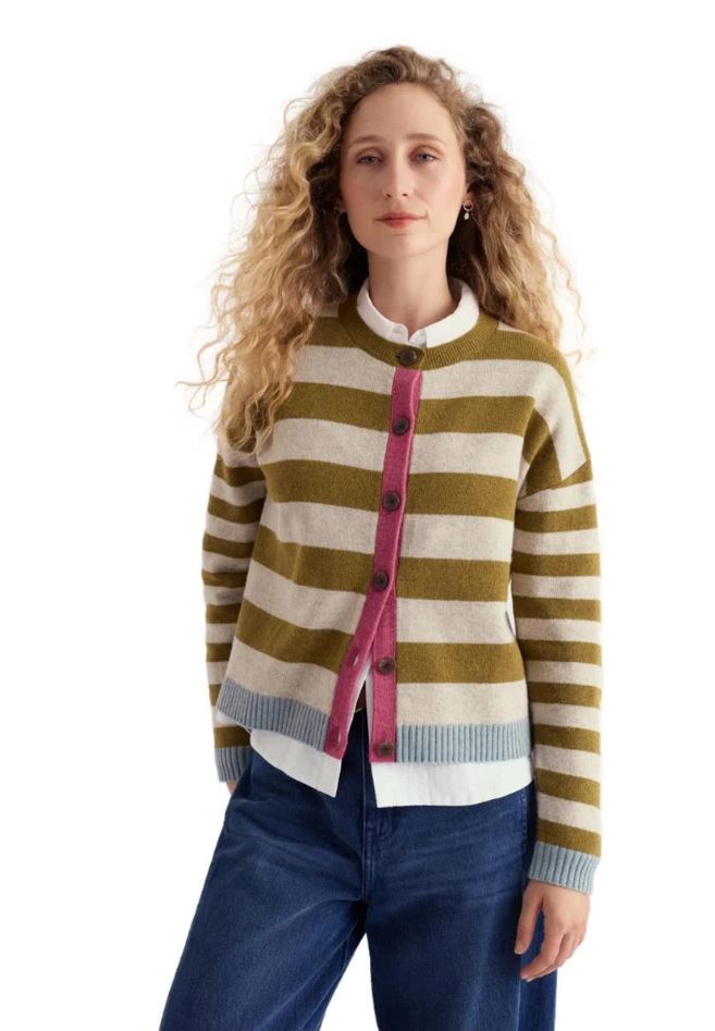 Strickjacke - Pinwell Cardigan - Bright Shape Fern Moss