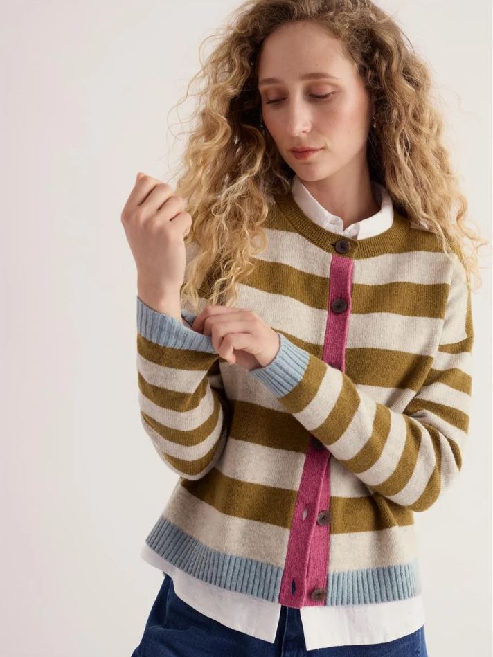Strickjacke - Pinwell Cardigan - Bright Shape Fern Moss