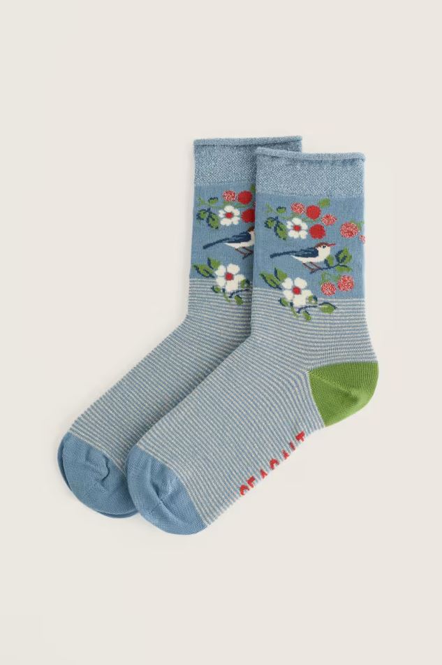 Socken - Snowy Scenes Socks - Sweet Nightingale Stripe Lichen