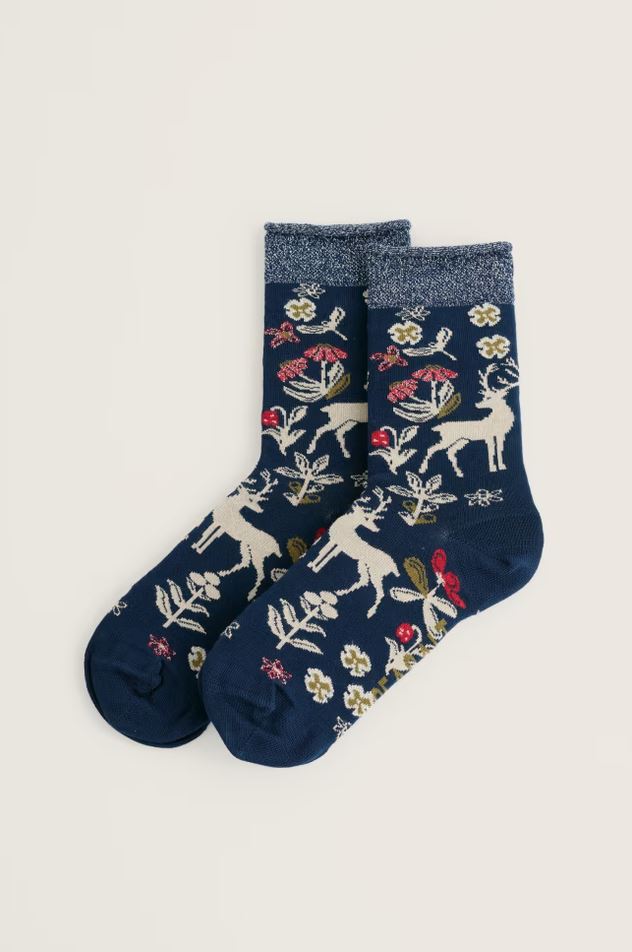 Socken - Snowy Scenes Socks - Tapestry Deer Maritime