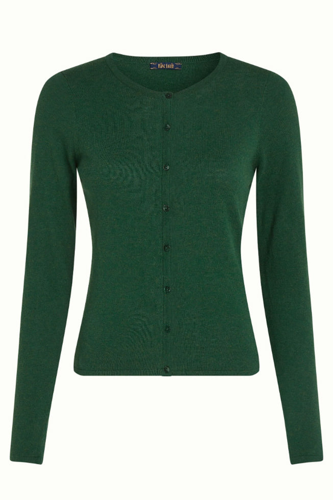 Strickjacke - Cardi Roundneck Cocoon - Forest Green