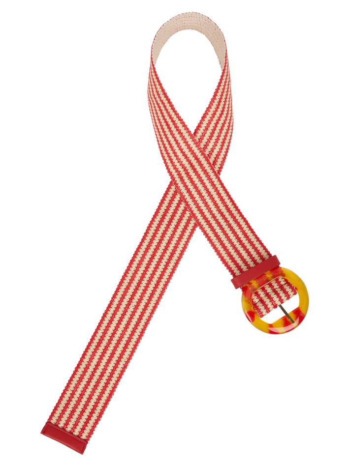 Gürtel - Striped Belt - Chili Red