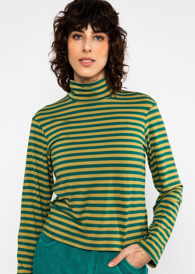 Langarmshirt - The Ease of Stripes - green rider stripes