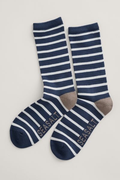 Socken - Womens Sailor Socks - Breton Magpie