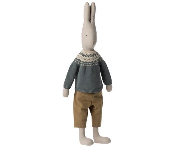 Kaninchen - Junge mit ose und Strickpullover - Größe 5