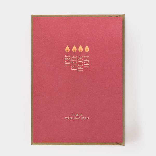 Postkarte - vier Kerzen - Klappkarte