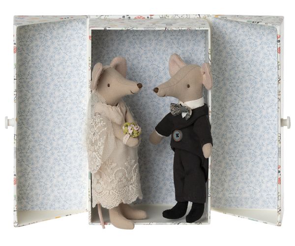Maus - Hochzeitsmäuse - Brautpaar - in Geschenkbox