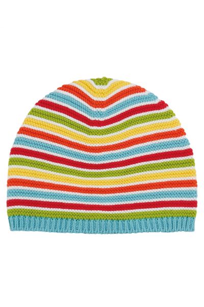 Harlen Knitted Hat - Soft White Multi Stripe