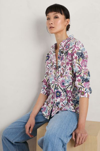 Bluse - Larissa Shirt - Floral Terrain Chalk